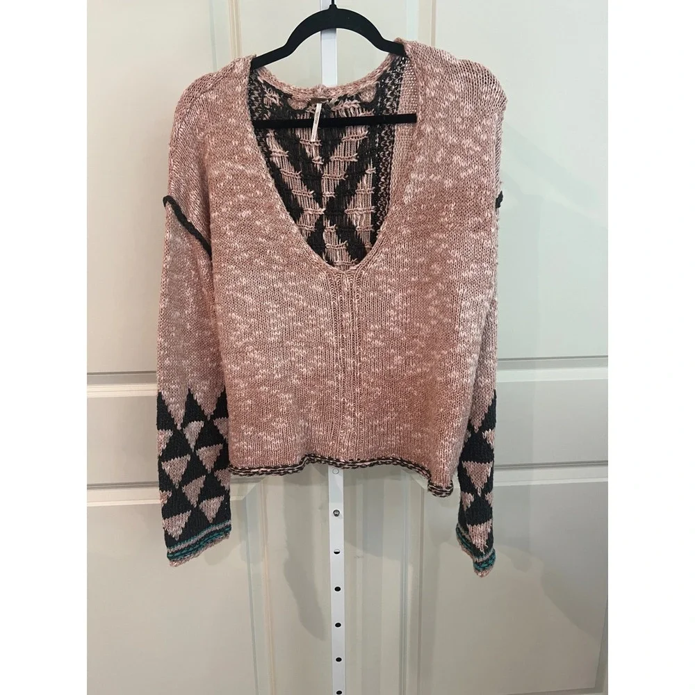 Free People Jackson Dolman Sleeve Pullover Woman Size S Rosewater